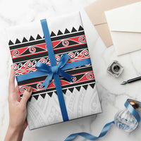 New Zealand Aotearoa Wrapping Paper With Kowhaiwhai Pattern Red Version - Polynesian Pride