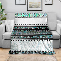 New Zealand Aotearoa Blanket With Paua Shell Kowhaiwhai Pattern LT05 - Polynesian Pride