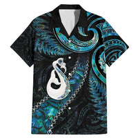 New Zealand Aotearoa Family Matching Mermaid Dress and Hawaiian Shirt Maori Manaia Paua Shell Glitter Turquoise