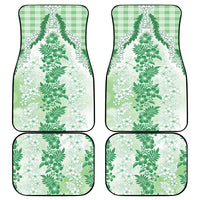 Aloha Hawaii Palaka Car Mats Green Plumeria Lei - Polynesian Pride