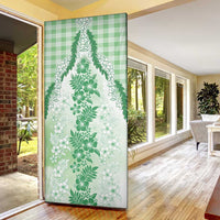 Aloha Hawaii Palaka Door Cover Green Plumeria Lei - Polynesian Pride