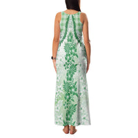 Aloha Hawaii Palaka Family Matching Tank Maxi Dress and Hawaiian Shirt Green Plumeria Lei LT05 - Polynesian Pride