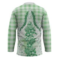 Aloha Hawaii Palaka Hockey Jersey Green Plumeria Lei - Polynesian Pride