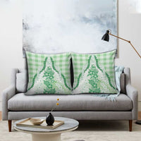 Aloha Hawaii Palaka Pillow Cover Green Plumeria Lei - Polynesian Pride