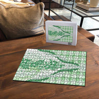 Aloha Hawaii Palaka Puzzle Green Plumeria Lei - Polynesian Pride