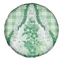 Aloha Hawaii Palaka Spare Tire Cover Green Plumeria Lei - Polynesian Pride