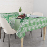 Aloha Hawaii Palaka Tablecloth Green Plumeria Lei - Polynesian Pride