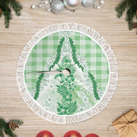 Aloha Hawaii Palaka Tree Skirt Green Plumeria Lei - Polynesian Pride