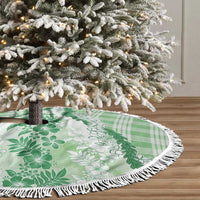 Aloha Hawaii Palaka Tree Skirt Green Plumeria Lei - Polynesian Pride