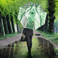 Aloha Hawaii Palaka Umbrella Green Plumeria Lei - Polynesian Pride