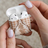 Aloha Hawaii Palaka AirPods Case Beige Plumeria Lei - Polynesian Pride