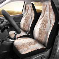 Aloha Hawaii Palaka Car Seat Cover Beige Plumeria Lei - Polynesian Pride