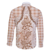 Aloha Hawaii Palaka Family Matching Mermaid Dress and Hawaiian Shirt Beige Plumeria Lei LT05 - Polynesian Pride