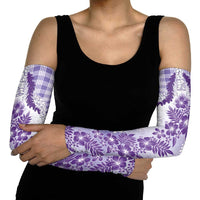 Aloha Hawaii Palaka Arm Sleeves Purple Plumeria Lei - Polynesian Pride