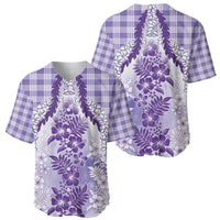 Aloha Hawaii Palaka Baseball Jersey Purple Plumeria Lei - Polynesian Pride