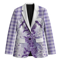 Aloha Hawaii Palaka Blazer Purple Plumeria Lei - Polynesian Pride