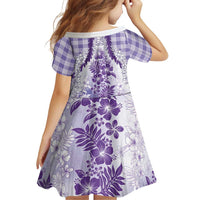 Aloha Hawaii Palaka Family Matching Mermaid Dress and Hawaiian Shirt Purple Plumeria Lei LT05 - Polynesian Pride