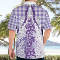 Aloha Hawaii Palaka Hawaiian Shirt Purple Plumeria Lei - Polynesian Pride