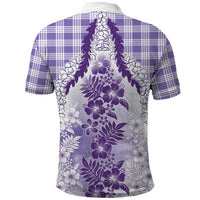 Aloha Hawaii Palaka Polo Shirt Purple Plumeria Lei - Polynesian Pride