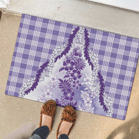 Aloha Hawaii Palaka Rubber Doormat Purple Plumeria Lei - Polynesian Pride