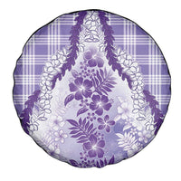 Aloha Hawaii Palaka Spare Tire Cover Purple Plumeria Lei - Polynesian Pride
