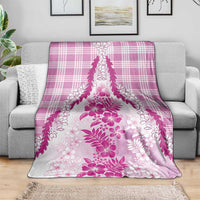 Aloha Hawaii Palaka Blanket Pink Plumeria Lei - Polynesian Pride