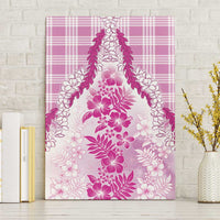 Aloha Hawaii Palaka Canvas Wall Art Pink Plumeria Lei - Polynesian Pride