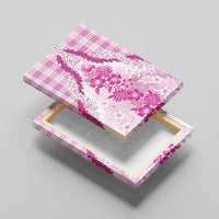 Aloha Hawaii Palaka Canvas Wall Art Pink Plumeria Lei - Polynesian Pride