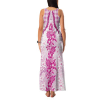 Aloha Hawaii Palaka Family Matching Tank Maxi Dress and Hawaiian Shirt Pink Plumeria Lei LT05 - Polynesian Pride