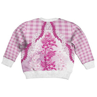Aloha Hawaii Palaka Kid Ugly Christmas Sweater Pink Plumeria Lei - Polynesian Pride