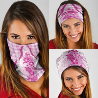 Aloha Hawaii Palaka Neck Gaiter Pink Plumeria Lei - Polynesian Pride