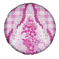 Aloha Hawaii Palaka Spare Tire Cover Pink Plumeria Lei - Polynesian Pride