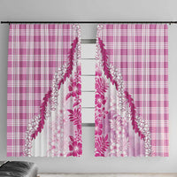 Aloha Hawaii Palaka Window Curtain Pink Plumeria Lei - Polynesian Pride