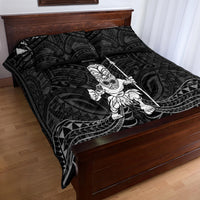 New Zealand Maori Taiaha Quilt Bed Set Tiki Warrior Black LT05 - Polynesian Pride