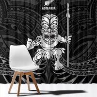 New Zealand Maori Taiaha Window Curtain Tiki Warrior Black LT05 - Polynesian Pride