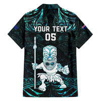Custom New Zealand Maori Taiaha Family Matching Tank Maxi Dress and Hawaiian Shirt Tiki Warrior Paua Shell LT05 - Polynesian Pride