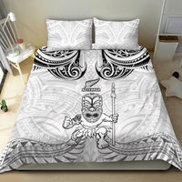 New Zealand Maori Taiaha Bedding Set Tiki Warrior White LT05 - Polynesian Pride