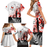 Kei Wareware Tatou New Zealand ANZAC Day Family Matching Short Sleeve Bodycon Dress and Hawaiian Shirt Lest We Forget LT05 - Polynesian Pride