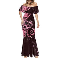 New Zealand Valentine Mermaid Dress Aroha Sweet Pink Piwakawaka LT05 - Polynesian Pride