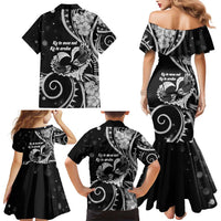 New Zealand Valentine Family Matching Mermaid Dress and Hawaiian Shirt Aroha Gray Piwakawaka