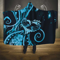 New Zealand Valentine Hooded Blanket Aroha Cyan Piwakawaka