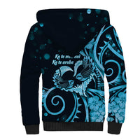 New Zealand Valentine Sherpa Hoodie Aroha Cyan Piwakawaka
