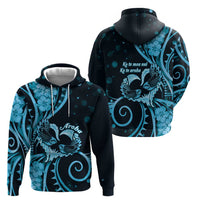 New Zealand Valentine Zip Hoodie Aroha Cyan Piwakawaka