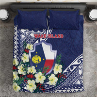 Wake Island Bedding Set Tribal Pattern With Hibiscus Flowers