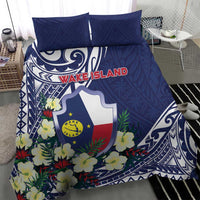 Wake Island Bedding Set Tribal Pattern With Hibiscus Flowers