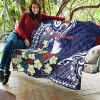Wake Island Quilt Tribal Pattern With Hibiscus Flowers