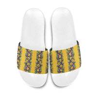Aloha Hawaii Mardi Gras Slide Sandals Gold Style