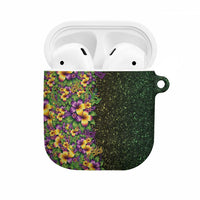 Hawaii Mardi Gras AirPods Case Tropical Flowers Glitter Style