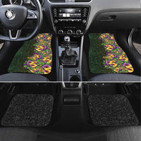 Hawaii Mardi Gras Car Mats Tropical Flowers Glitter Style