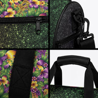 Hawaii Mardi Gras Duffle Bag Tropical Flowers Glitter Style